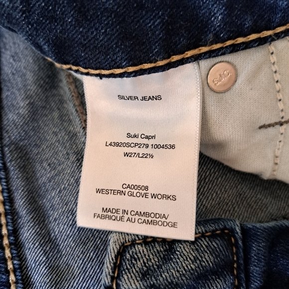 Silver Jeans Co. Suki Capri Women's Denim Size 27 Blue Light Wash - Picture 9 of 15